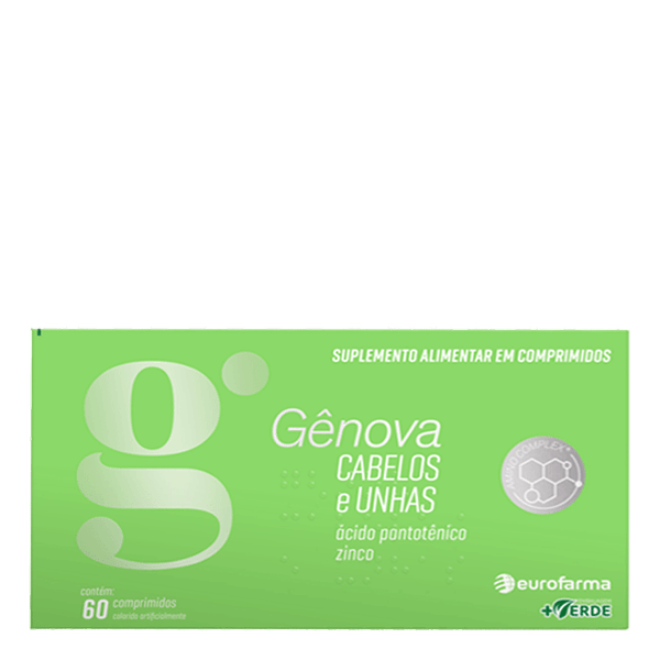 Suplemento Alimentar Genova Cabelos e Unhas Eurofarma 60 Comprimidos