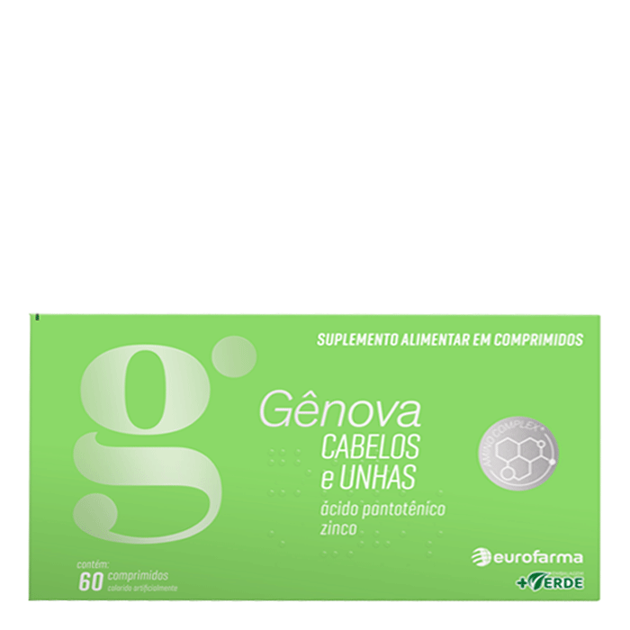 Suplemento Alimentar Genova Cabelos e Unhas Eurofarma 60 Comprimidos