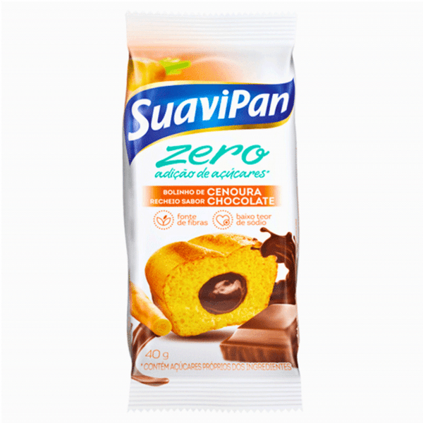 Bolinho Suavipan Zero Cenoura com Chocolate 40g