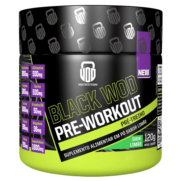 Pré Treino Wod Nutrition Black Pre-Workout Limão 120g
