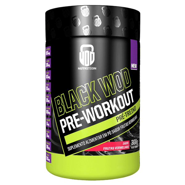 Pré Treino Wod Nutrition Black Pre-Workout Frutas Vermelhas 300g