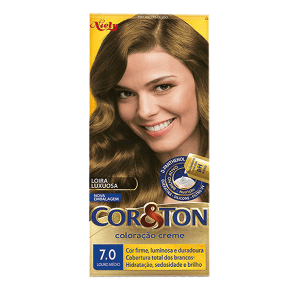 Tinta de Cabelo Niely Cor&Ton 7.0 Louro Médio