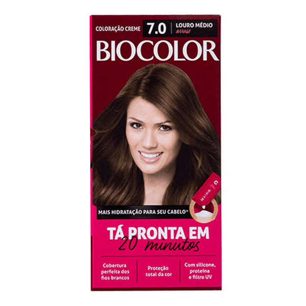 Tinta de Cabelo Biocolor 7.0 Louro Médio Arraso