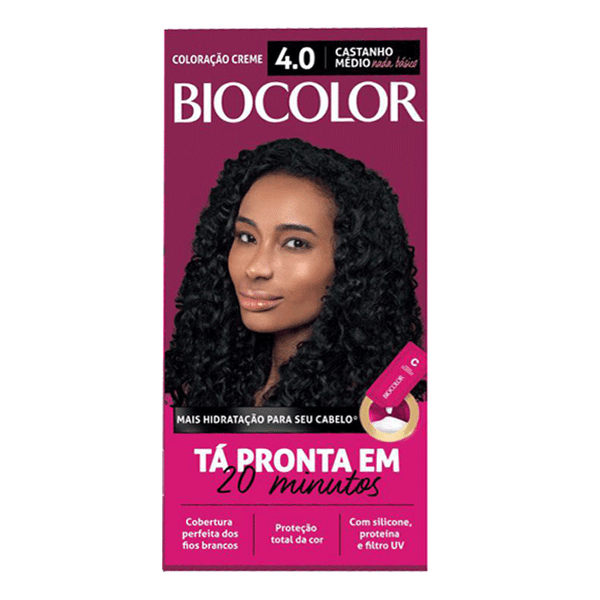 Tinta de Cabelo Biocolor Mini Kit 4.0 Castanho Médio Nada Básico