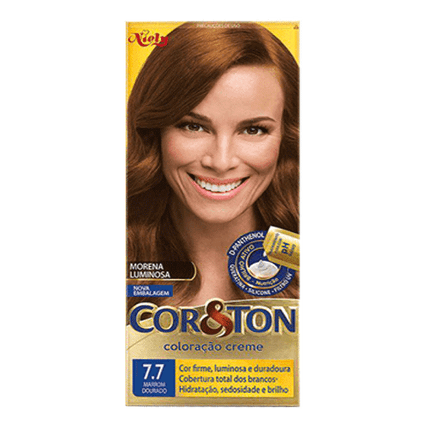 Tinta de Cabelo Niely Cor&Ton 7.7 Marrom Dourado