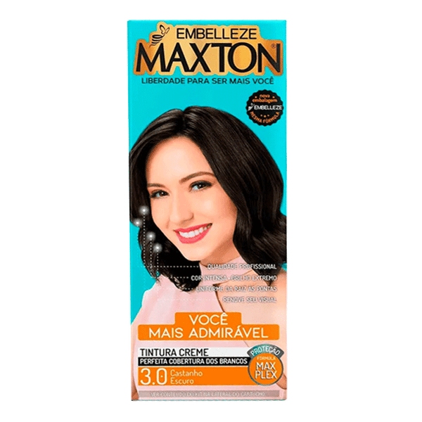 Tinta de Cabelo Embelleze Maxton Creme 3.0 Castanho Escuro