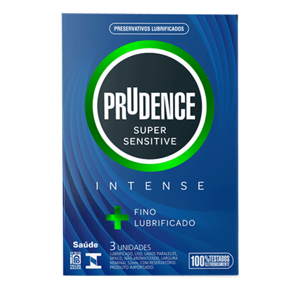 Preservativo Camisinha Prudence Super Sensitive Intense 3 Unidades