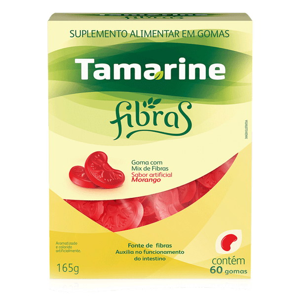 Fibra Alimentar Tamarine Fibras Sabor Morango 60 Gomas
