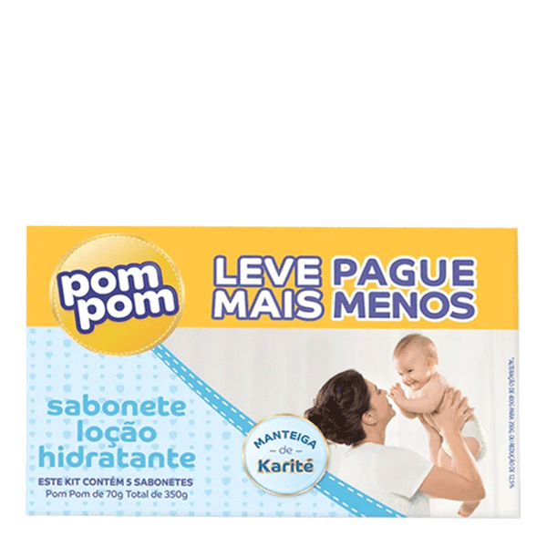 Kit Pom Pom Sabonete 80g 5 Unidades