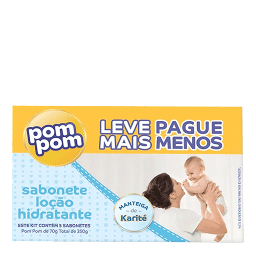 Kit Pom Pom Sabonete 80G 5 Unidades