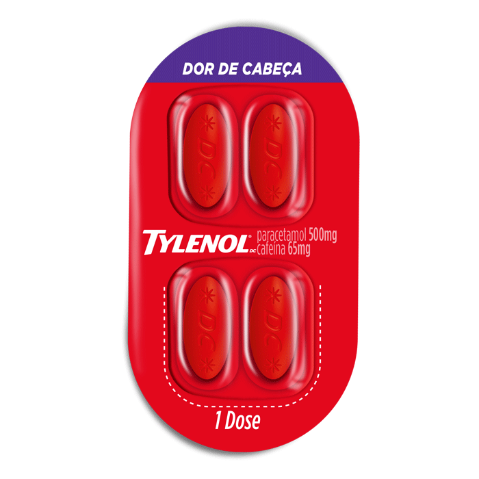 Analgésico e Antitérmico Tylenol DC 500mg + 65mg 4 Comprimidos Revestidos