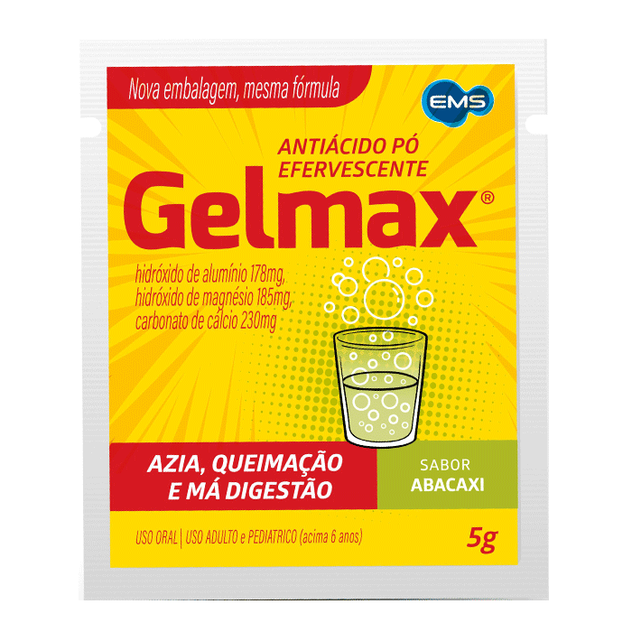 Antiácido Efervescente Gelmax Sabor Abacaxi 5g