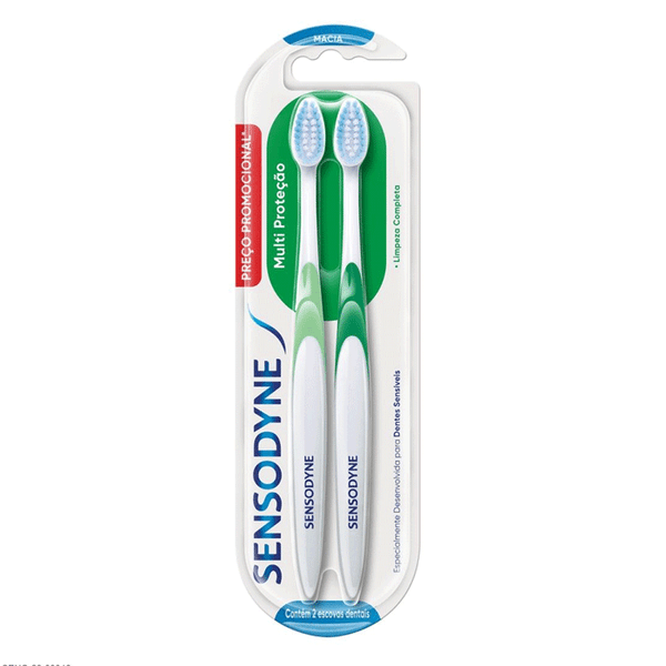 Escova de Dente Sensodyne Multi Proteção para Dentes Sensíveis Macia 2 Unidades