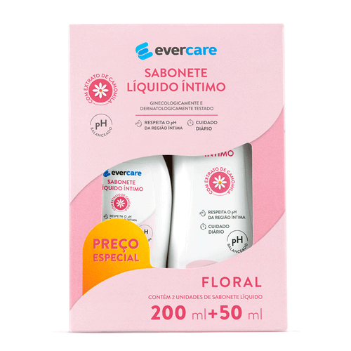 Kit Sabonete Íntimo Ever Care Floral 200Ml + 50Ml