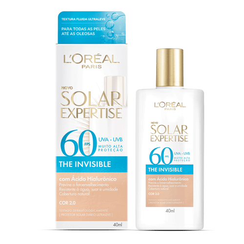 Protetor Solar Facial L’oréal Paris Fps 60 The Invisible Cor 2.0 40Ml