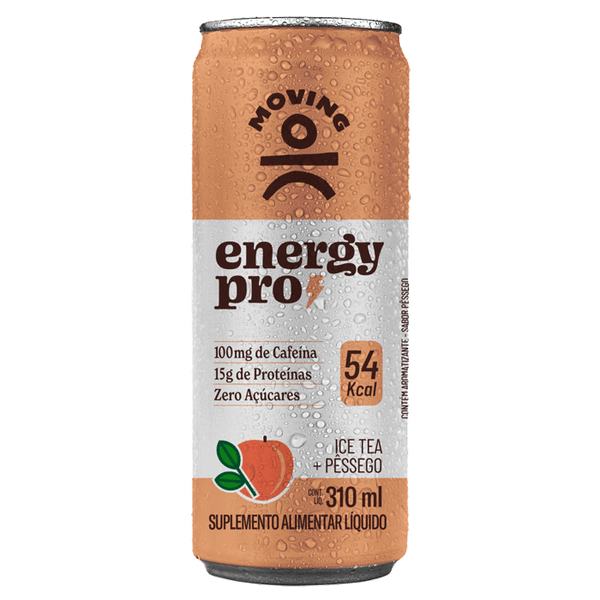 Bebida Energética Moving Energy Pro Ice Tea Pêssego Zero Açúcar 310ml