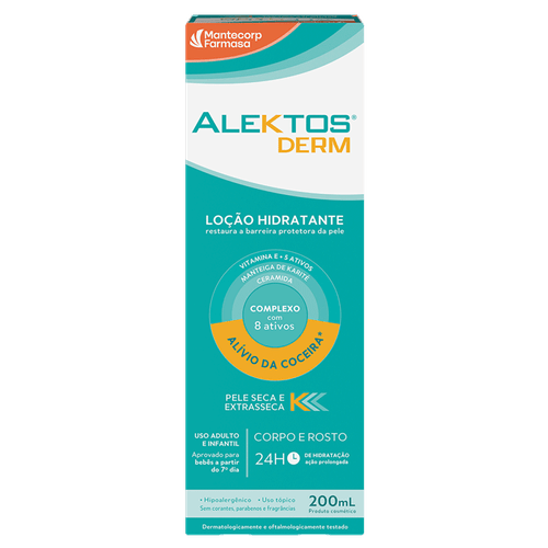 Loção Corporal E Facial Hidratante Alektos Derm Sem Perfume 200Ml