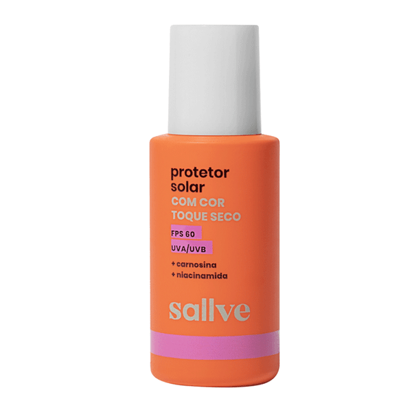 Protetor Solar Facial Sallve Toque Seco FPS60 Com Cor 10 40g