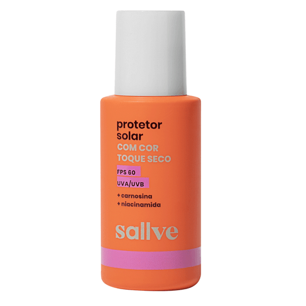 Protetor Solar Facial Sallve Toque Seco FPS60 Com Cor 40 40g