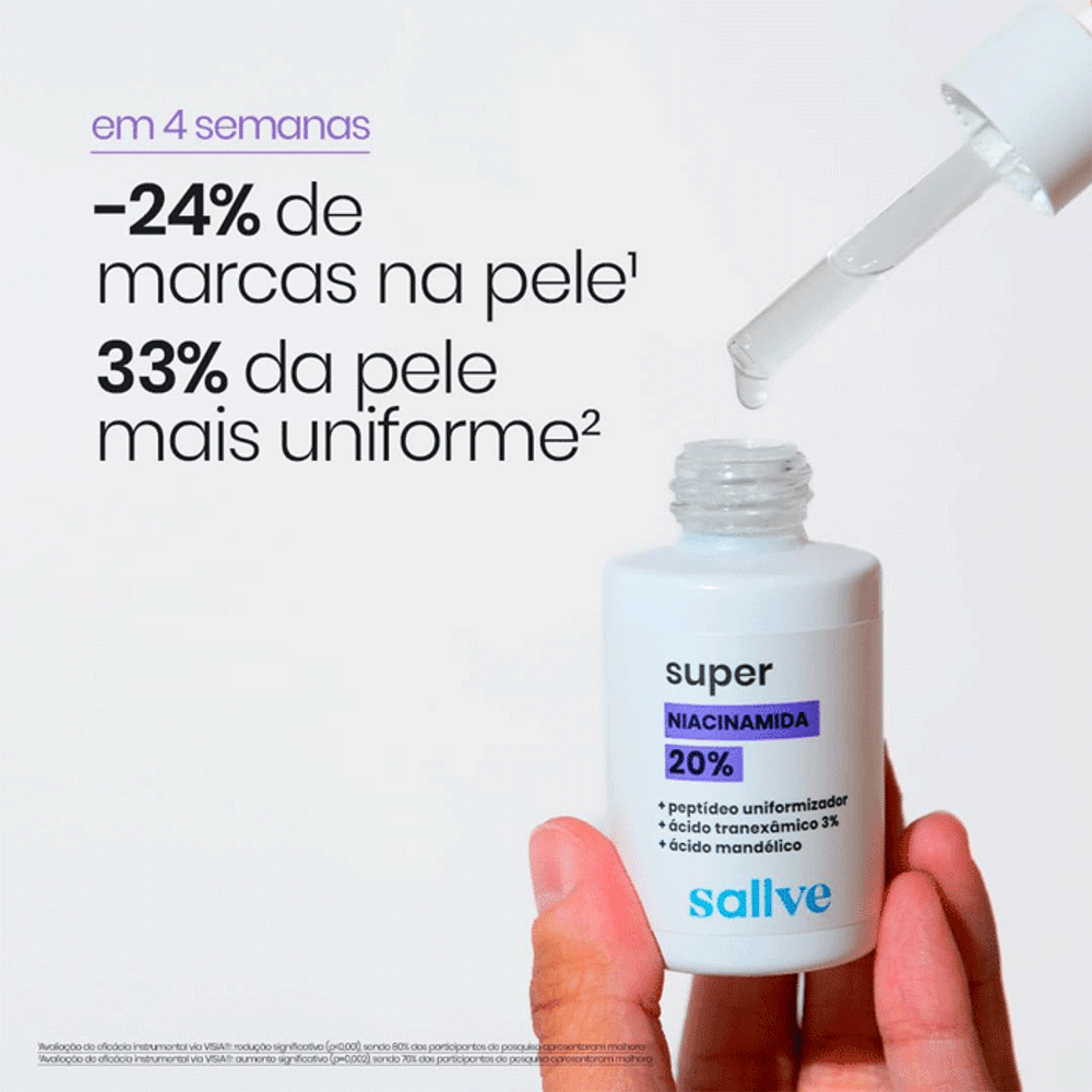 Sérum Concentrado Facial Niacinamida 20% Sallve Super 30ml