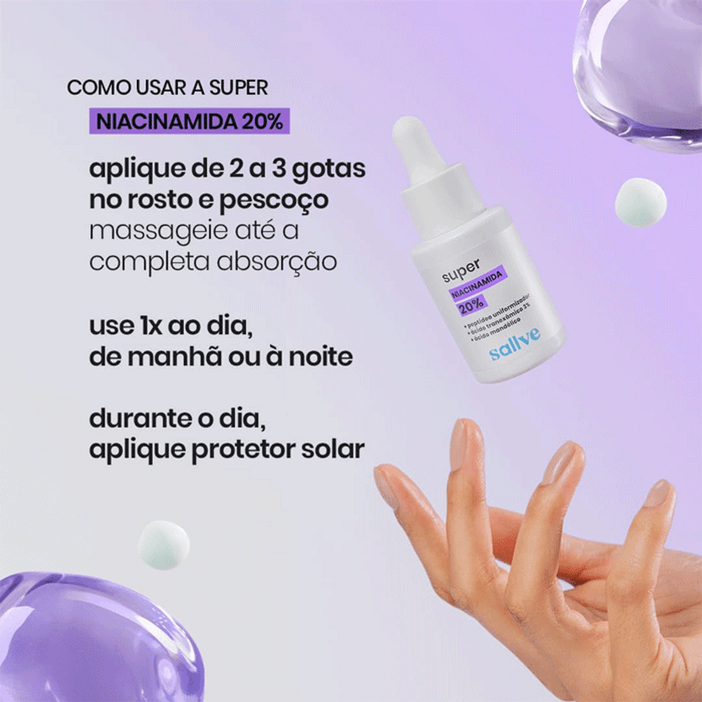 Sérum Concentrado Facial Niacinamida 20% Sallve Super 30ml