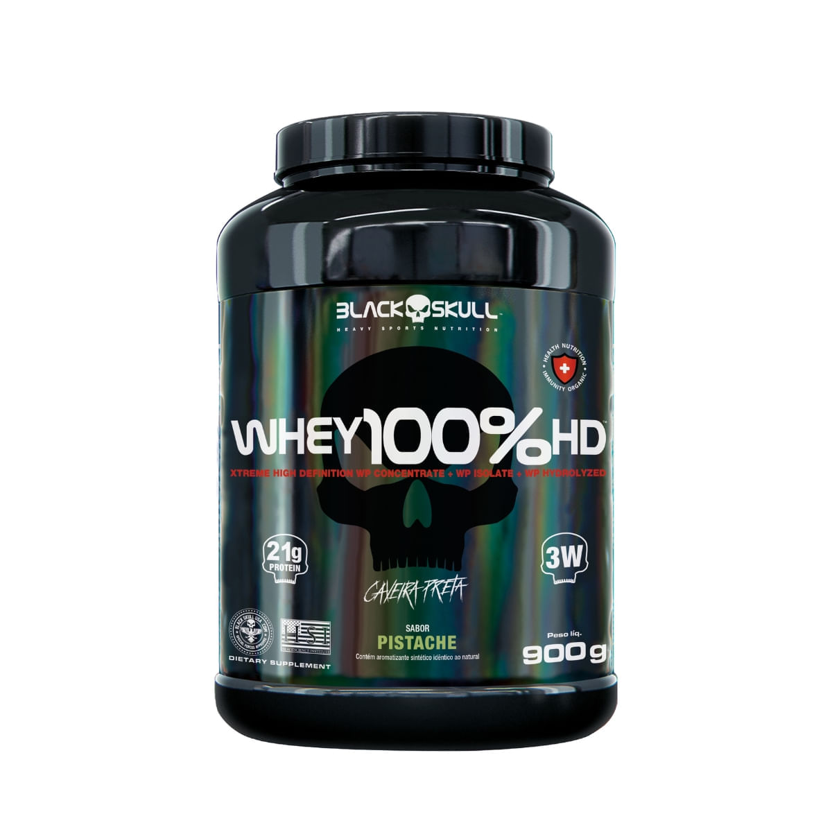 WHEY 100% HD BLACK SKULL - 900G (WPC, WPI E WPH)
