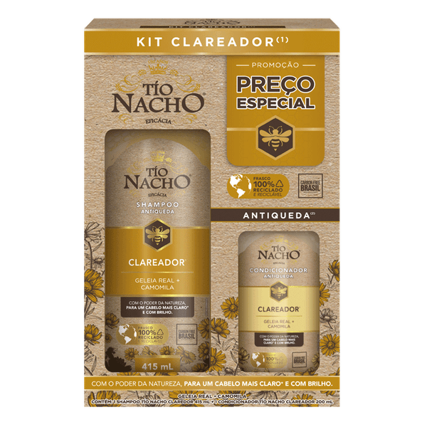 Kit Tio Nacho Clareador Antiqueda Shampoo 415ml + Condicionador 200ml
