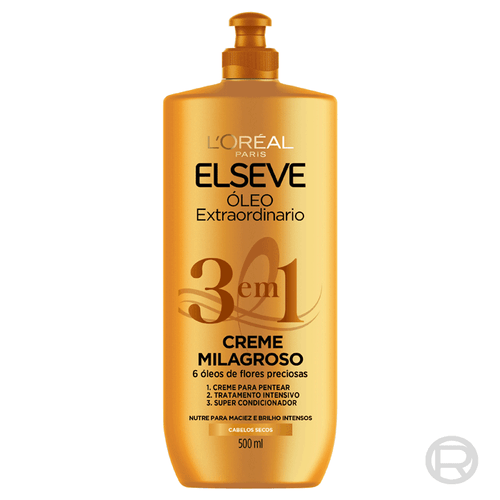 Creme Milagroso 3 Em 1 L’oréal Paris Elseve Óleo Extraordinário 500Ml
