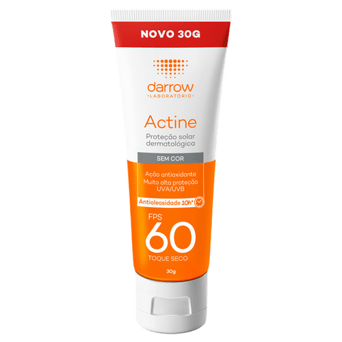 Protetor Solar Facial Darrow Actine Fps 60 Antioleosidade Toque Seco 30G