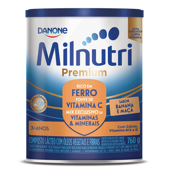 Milnutri Premium Banana e Maçã 760g