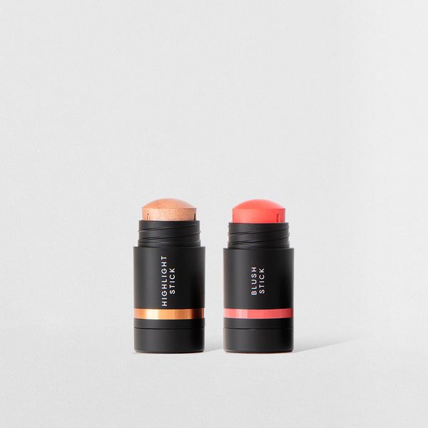 Kit Mini Iluminador em Bastão + Mini Blush em Bastão Coral (2 Produtos)