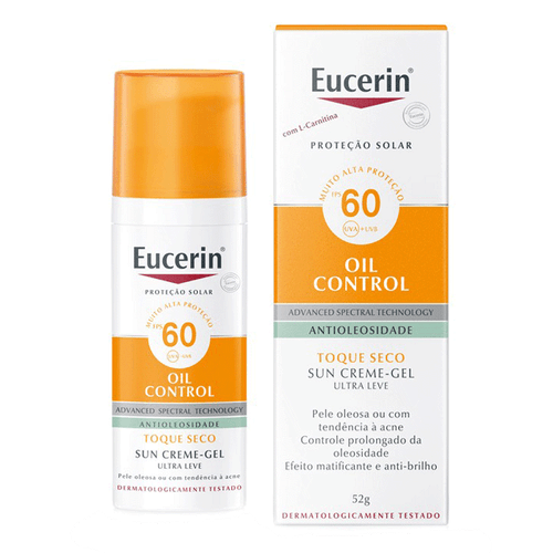Protetor Solar Facial Eucerin Fps 60 Sun Oil Control Antioleosidade 50Ml Creme Gel