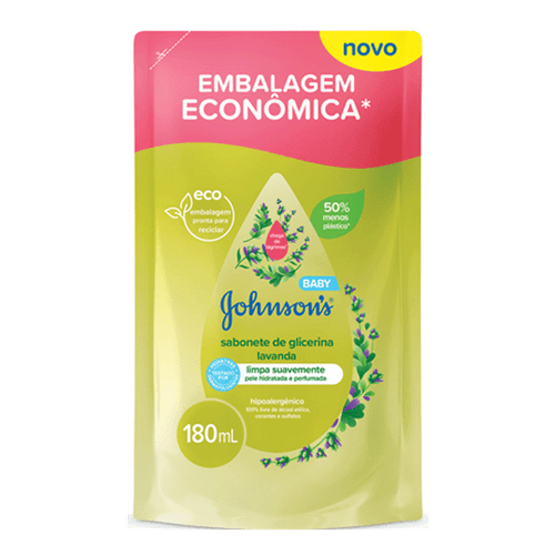 Sabonete Líquido Johnson's Baby Glicerina Lavanda 180Ml Refil