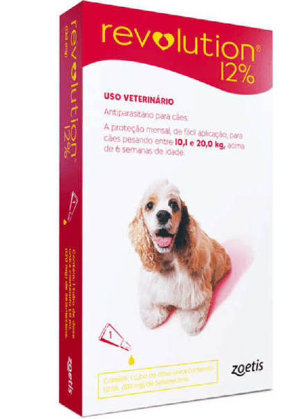 Revolution 12% Para Cães Entre 10 E 20Kg - 1,0Ml