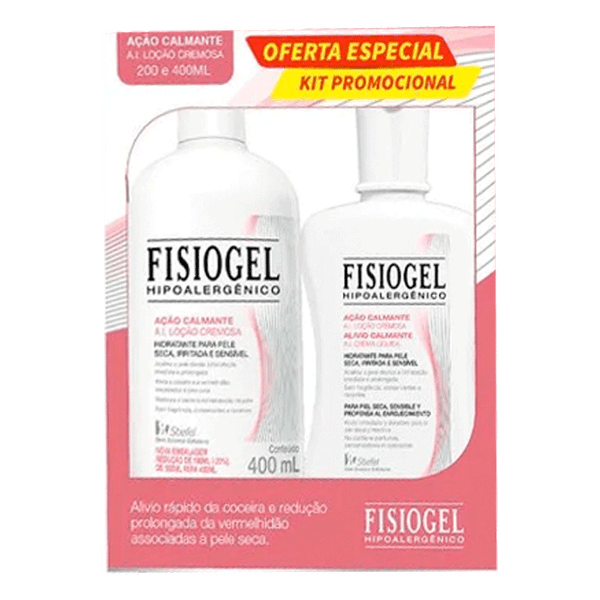 Kit Loção Cremosa Fisiogel A.I. Hipoalergênica 400ml + 200ml