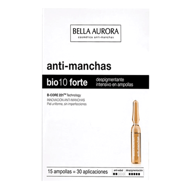 Tratamento Antimanchas Facial Bella Aurora Bio10 Forte 15 Ampolas