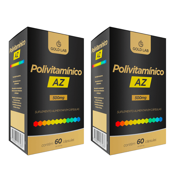 Kit C/2 Polivitamínico AZ C/60 Cápsulas - Gold Lab