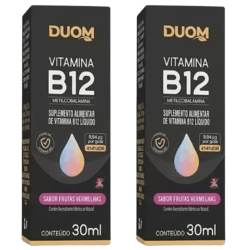 Kit C/2 Vitamina B12 Gotas 30Ml Frutas Vermelhas - Duom