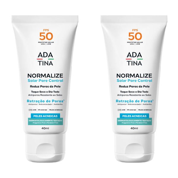 Kit 2 Unidades Protetor Solar 12HS Toque Seco Poros, Cravos e Oleosidade Normalize Pore Control FPS 50
