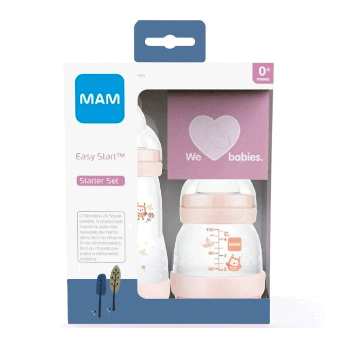 Kit 2 Mamadeiras Easy Start Set 130 260ml Rosa + mam 935188284