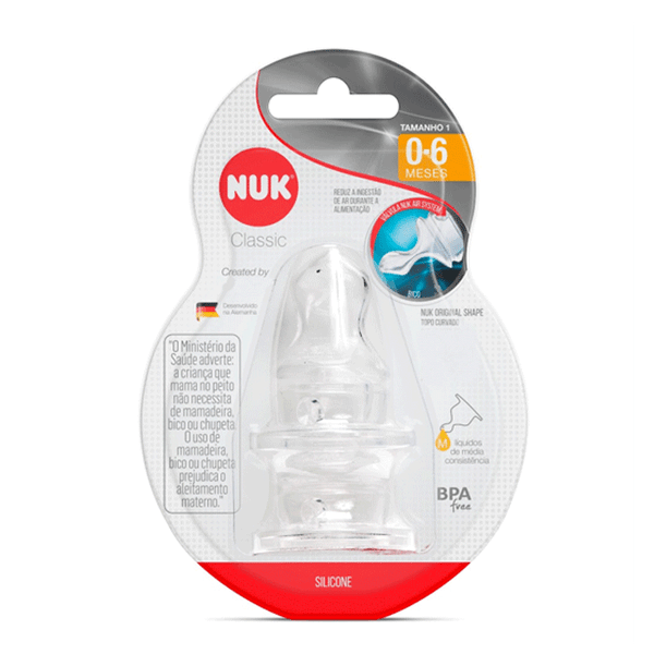Bico de Silicone Classic Liquidos Média Consistencia - NUK