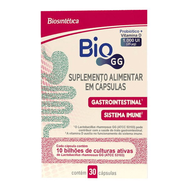 Suplemento Alimentar Bio GG 10Bi + 1.000UI 30 Cápsulas