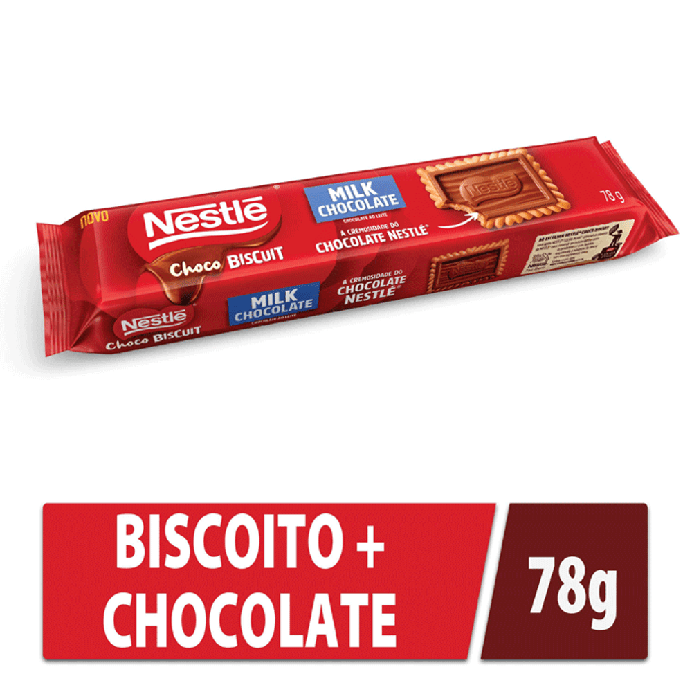 Biscoito Choco Biscuit Nestlé Maisena e Chocolate Ao Leite 78g ...