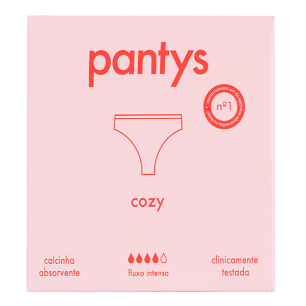 Calcinha Absorvente Pantys Cozy Reutilizável Tamanho P Fluxo Intenso 1 Unidade
