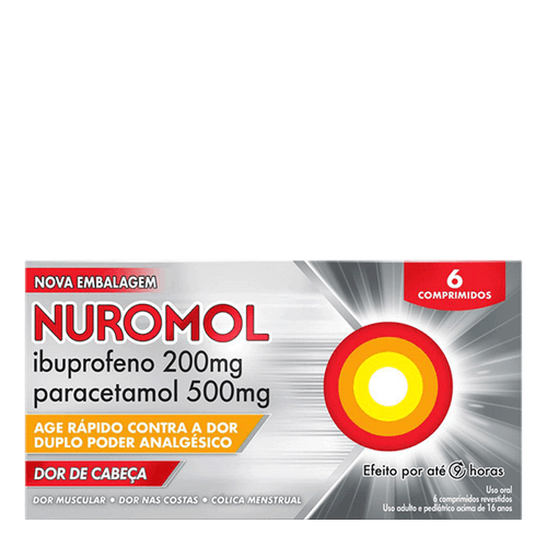 Analgésico Nuromol 200Mg + 500Mg 6 Comprimidos