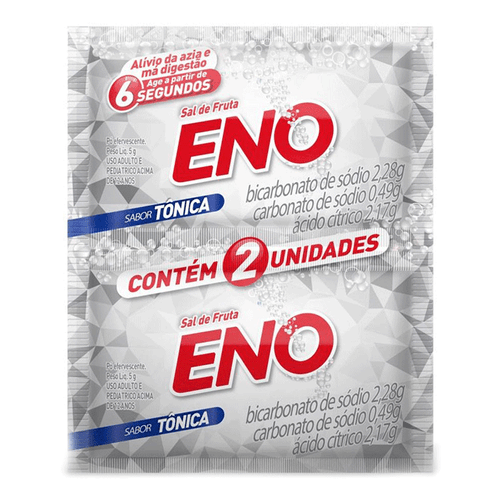 Antiácido Sal De Fruta Eno Tônica 2 Envelopes De 5G