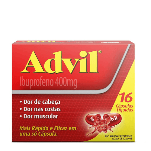 Analgésico E Anti-Inflamatório Advil 400Mg 16 Cápsulas Líquidas