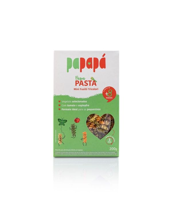 Macarrão Infantil Mini Fusilli Tricolori com Vegetais Papapá 200g