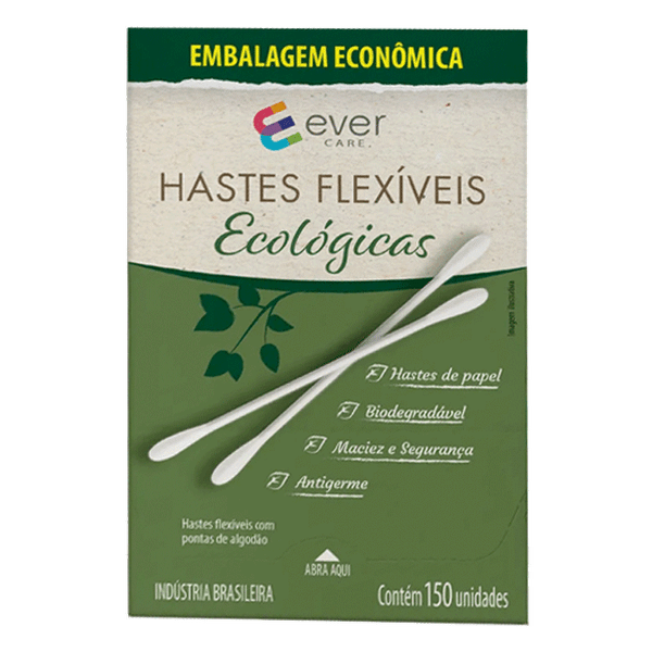 Hastes Flexíveis Ever Care Ecológicas 150 Unidades
