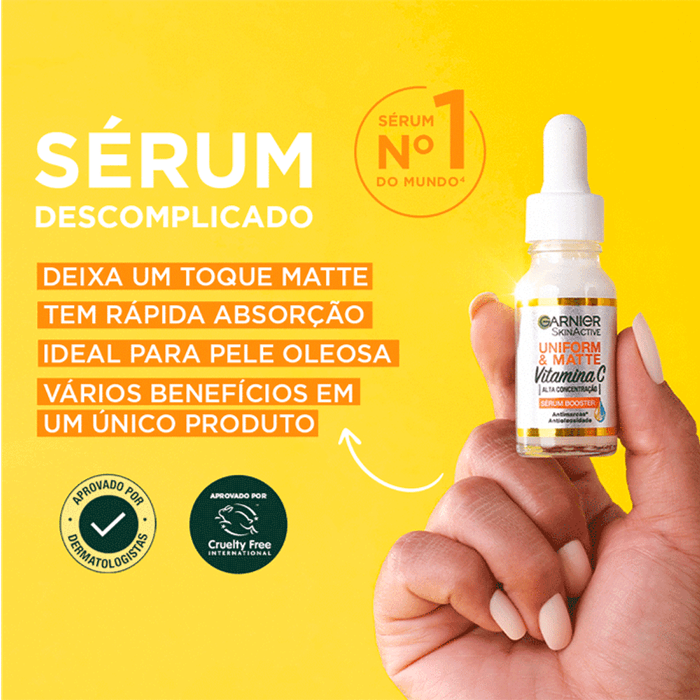 Sérum Facial Antimarcas Garnier Uniform & Matte Vitamina C Efeito